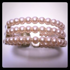 Delicate Pink Pearl Wrap Bracelet